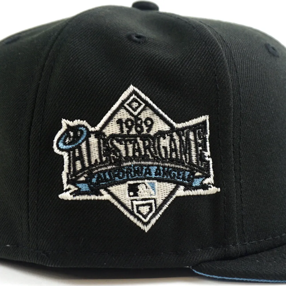 California Angels 1989 All-Star Game New Era 59Fifty Fitted Hat (GITD Black Sky Blue Under Brim)