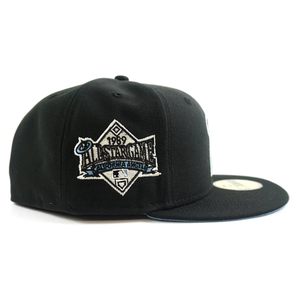 California Angels 1989 All-Star Game New Era 59Fifty Fitted Hat (GITD Black Sky Blue Under Brim)