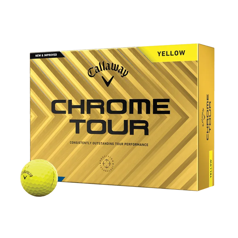 Callaway Chrome Tour Yellow Logo Golf Balls
