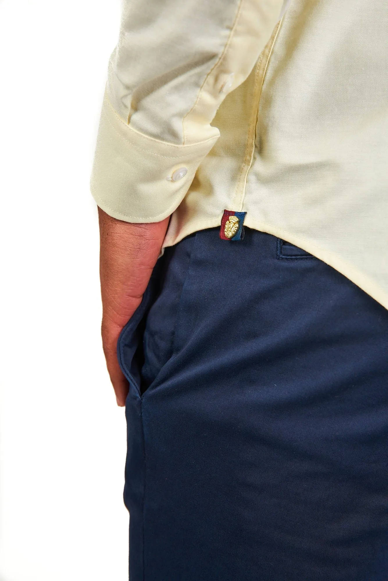 Camisa Oxford Escudo Amarillo Slim Fit
