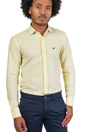 Camisa Oxford Escudo Amarillo Slim Fit