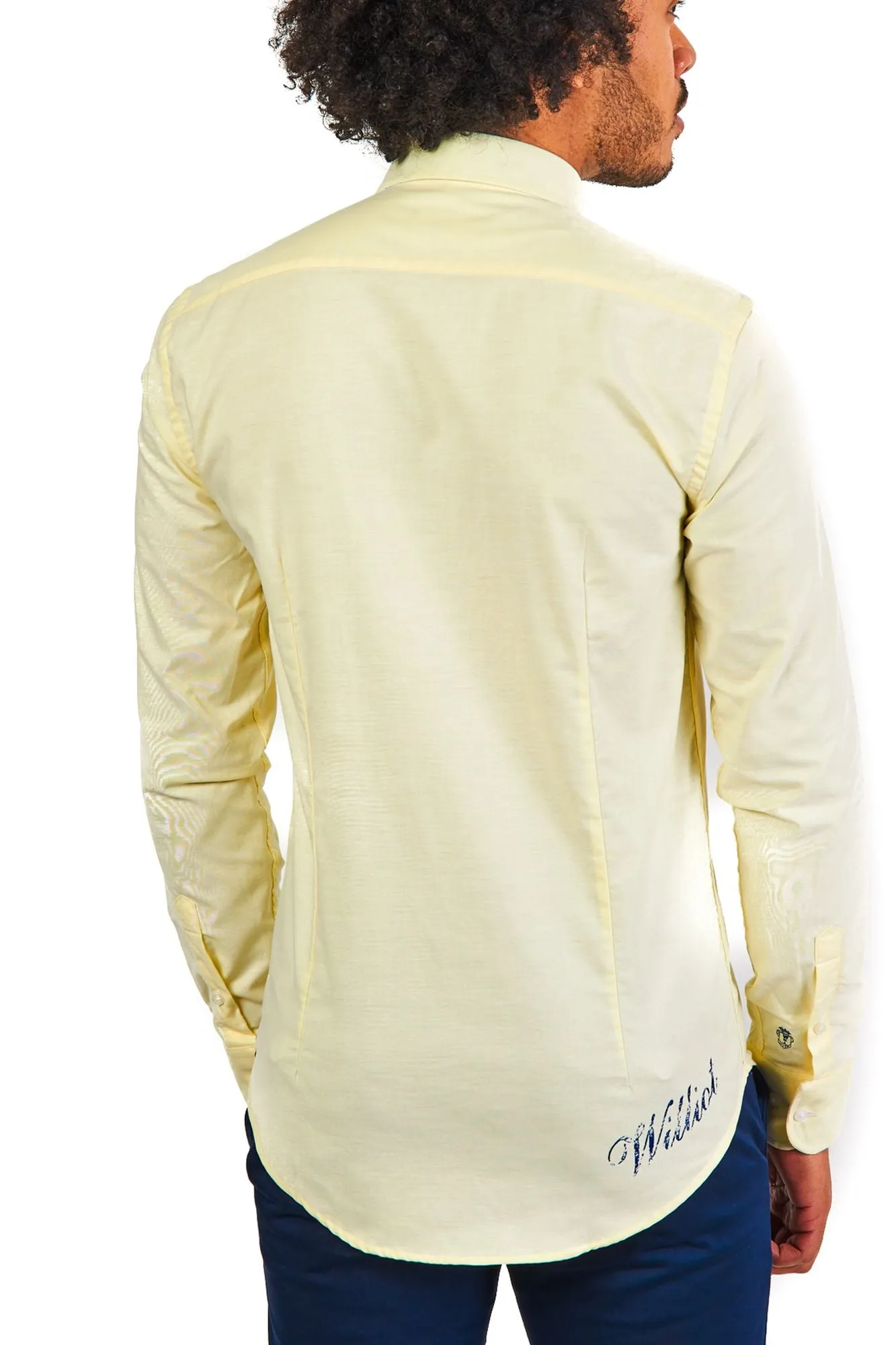 Camisa Oxford Escudo Amarillo Slim Fit