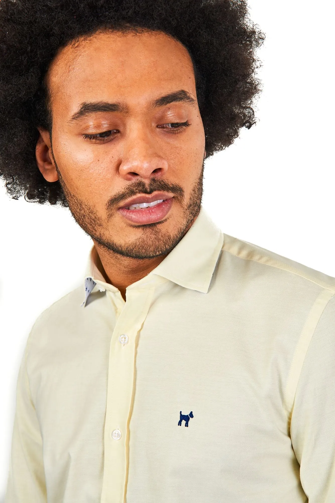 Camisa Oxford Escudo Amarillo Slim Fit