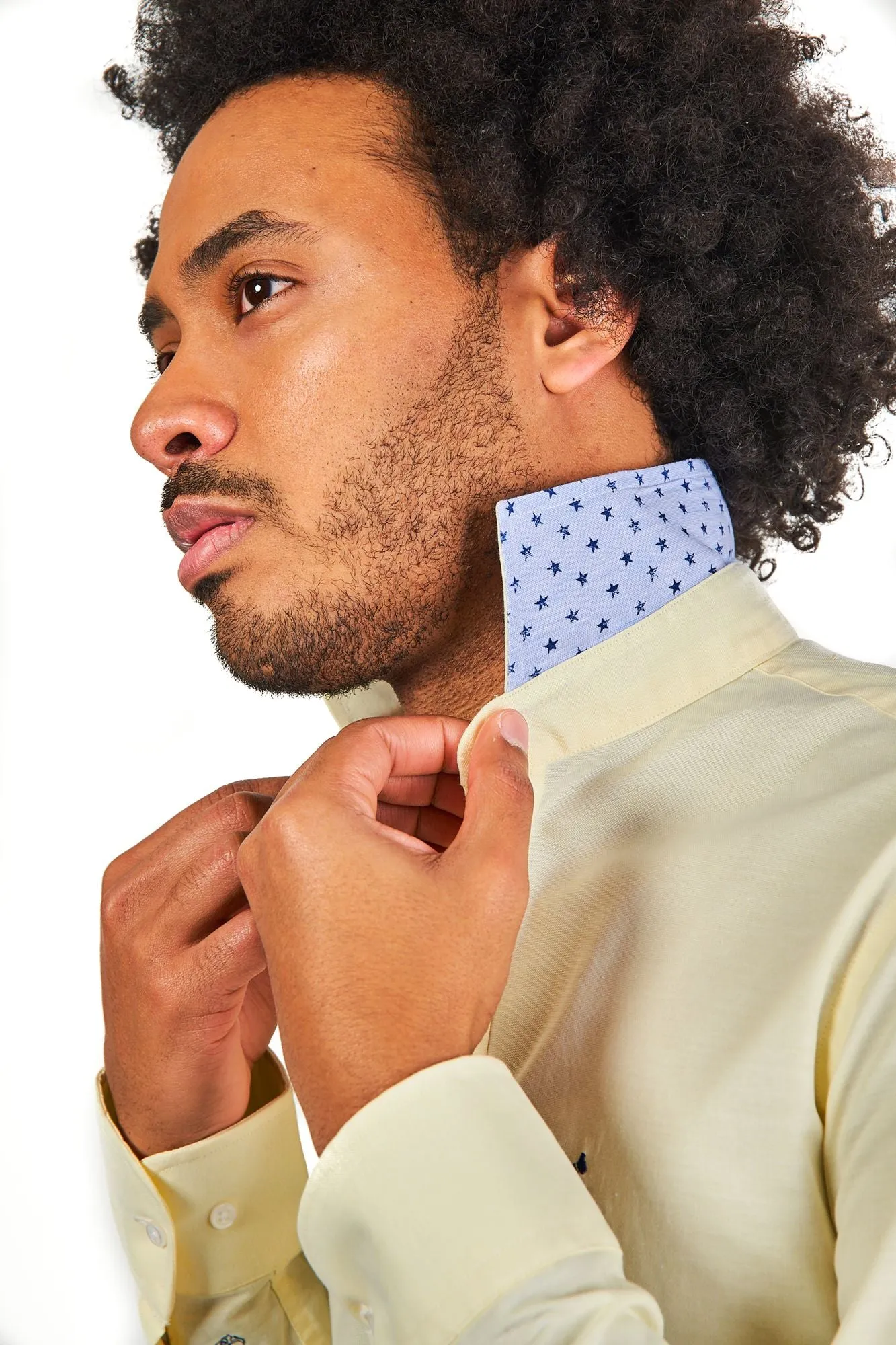 Camisa Oxford Escudo Amarillo Slim Fit