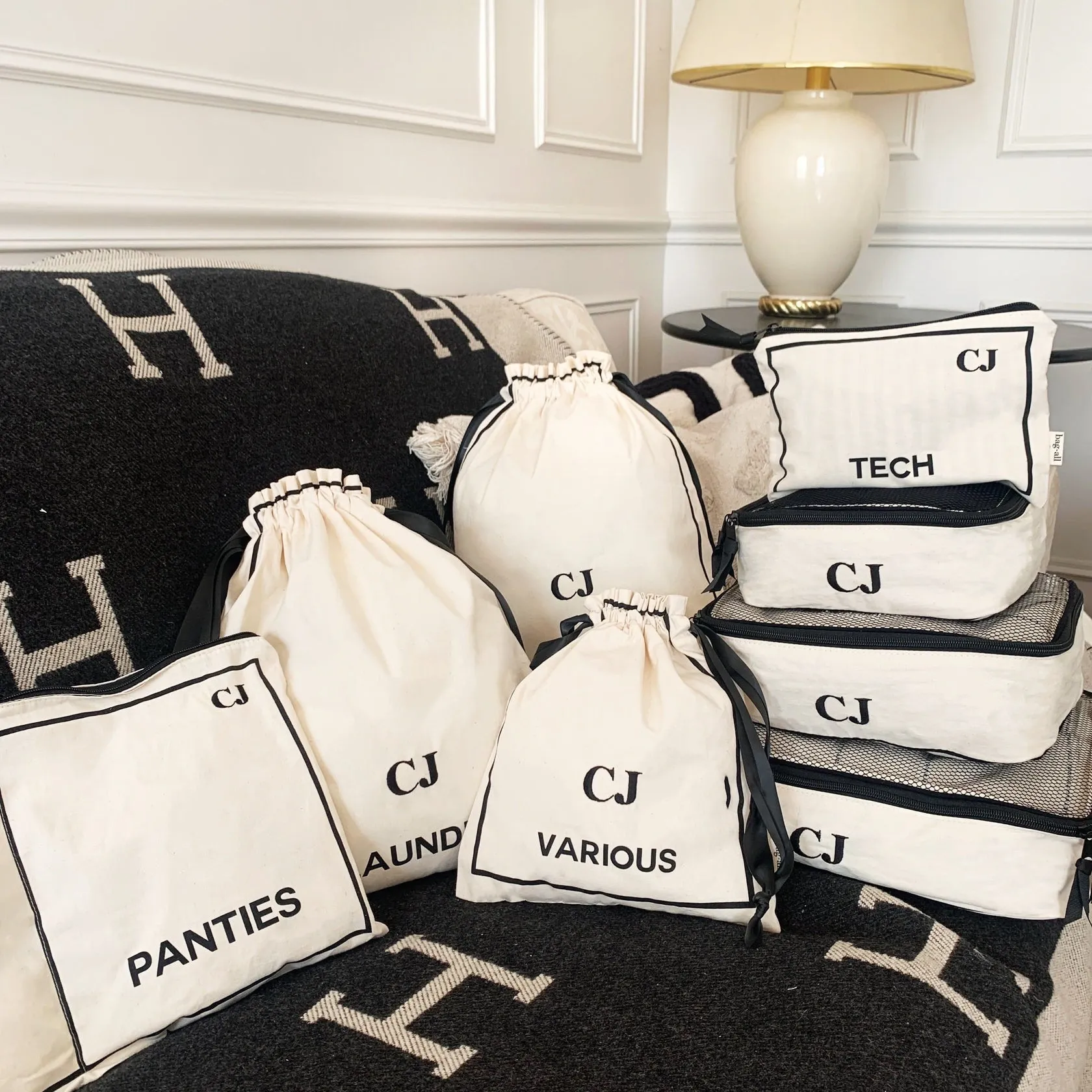 Canvas Travel Pack - White/Black