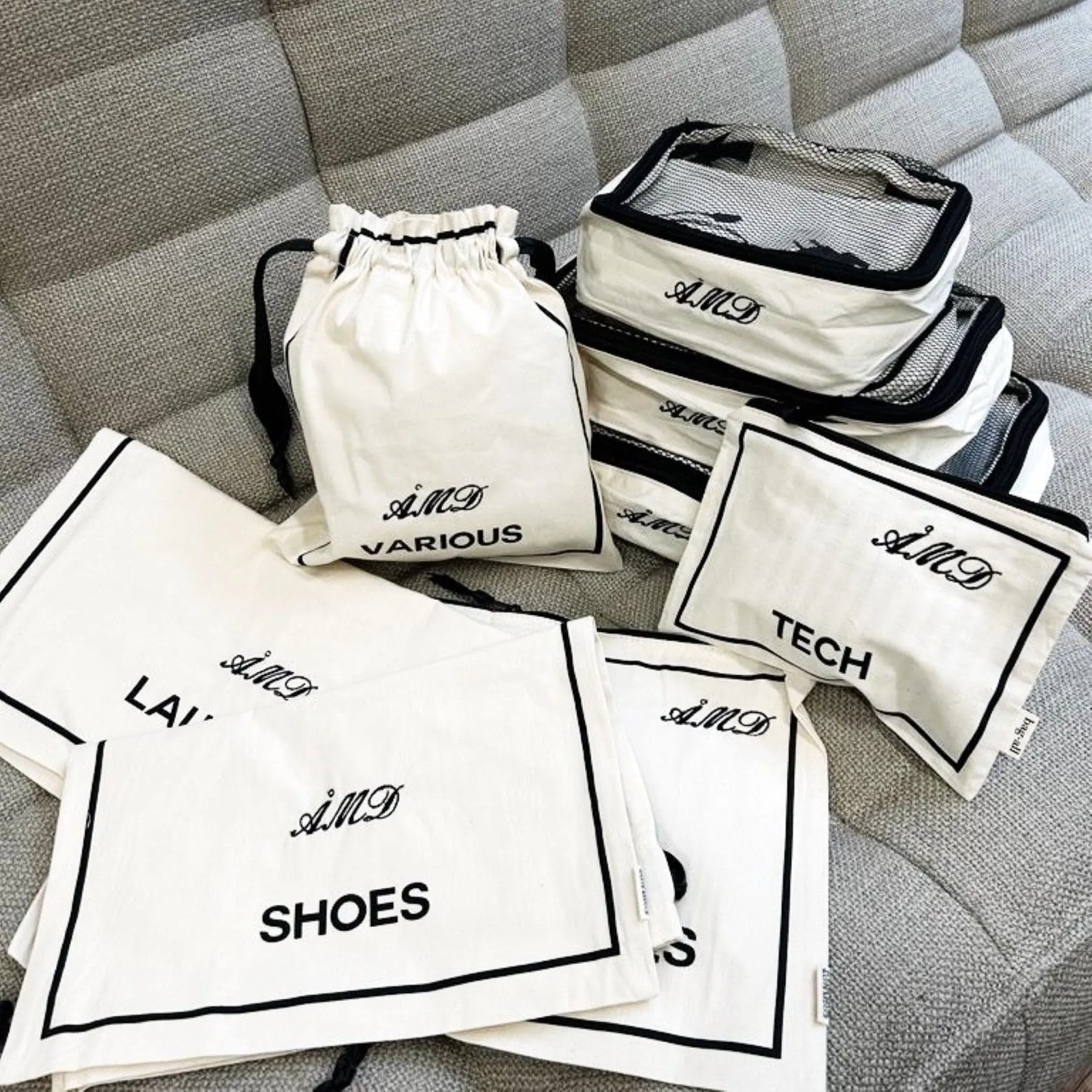 Canvas Travel Pack - White/Black