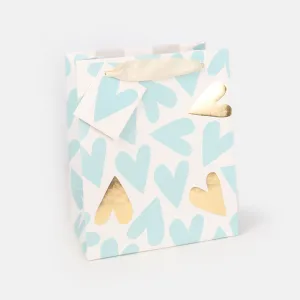Caroline gardner Baby Blue Hearts Medium Gift Bag