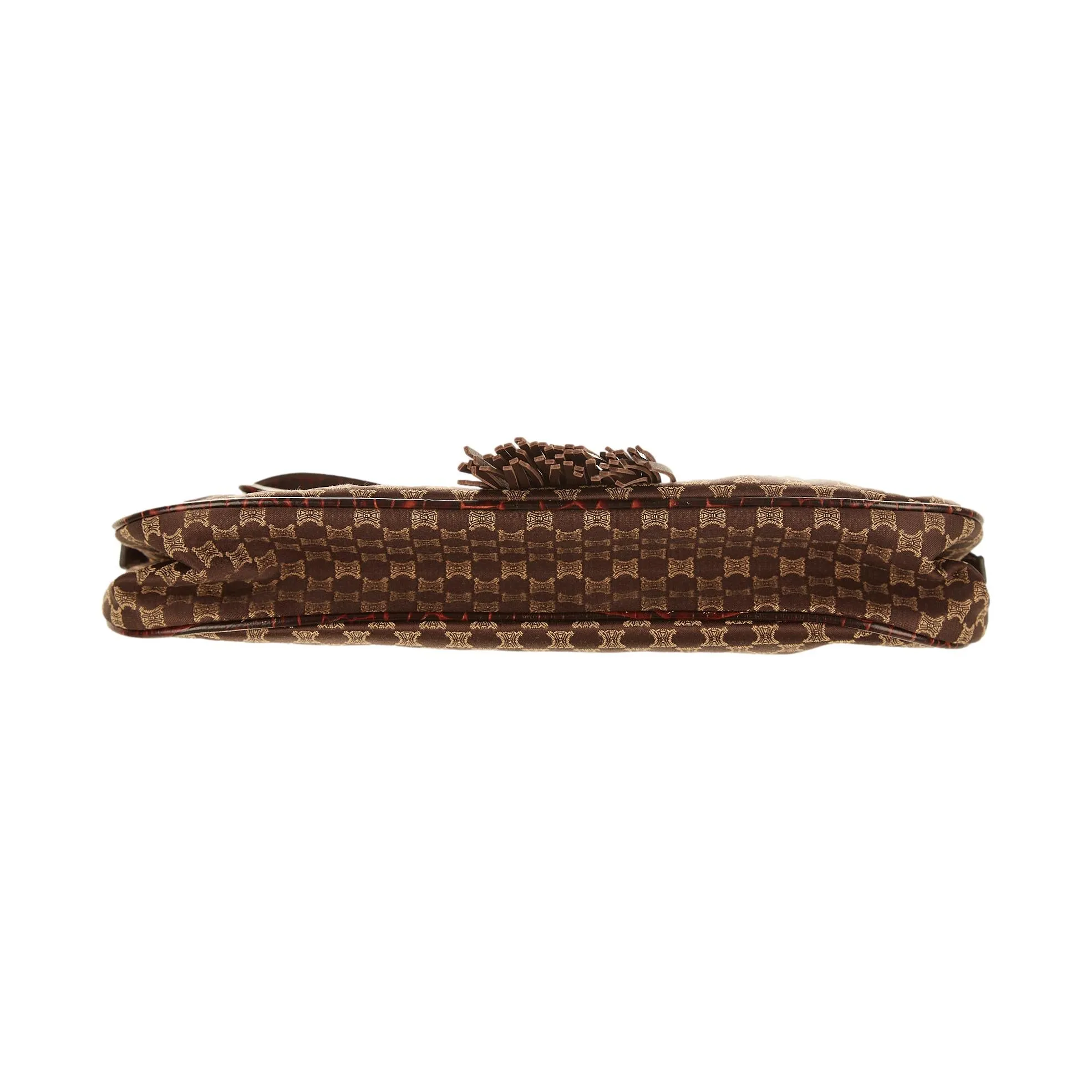 Celine Brown Logo Tassel Shoulder Bag