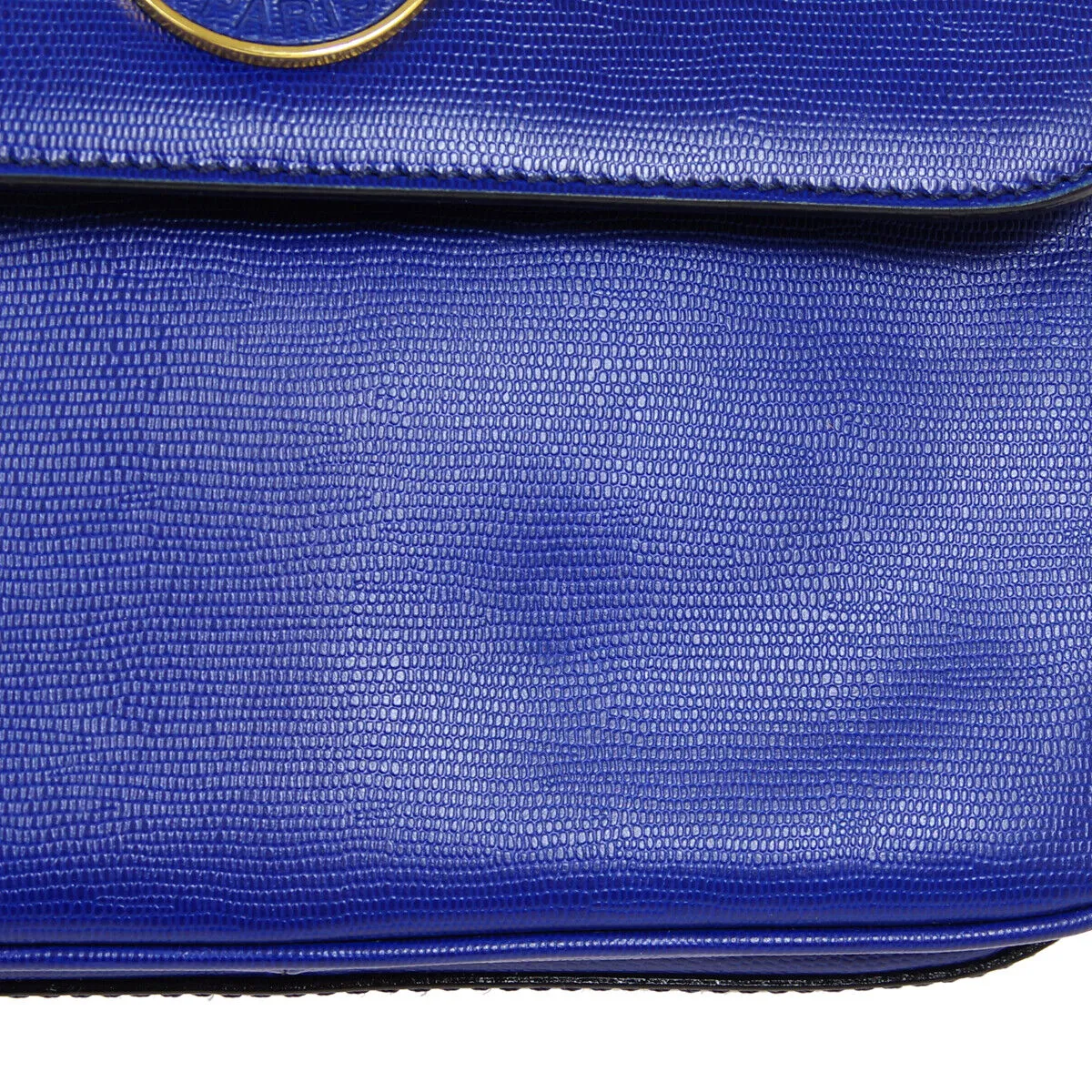 CELINE Logo Ring Cross Body Shoulder Bag DM94* Purse Blue Leather  05329