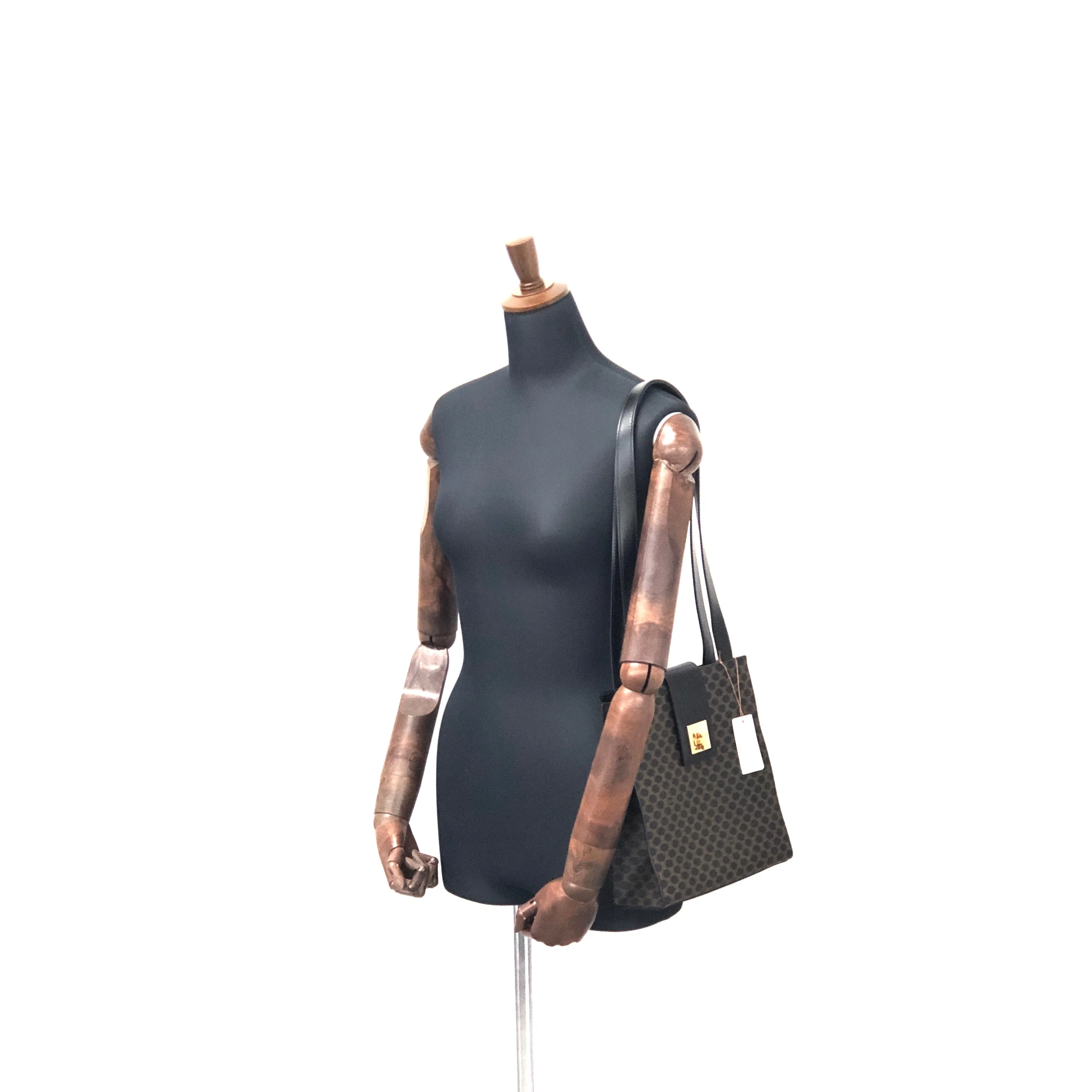 CELINE Macadam  turn lock Shoulder bag Black Vintage Old celine dbbn53