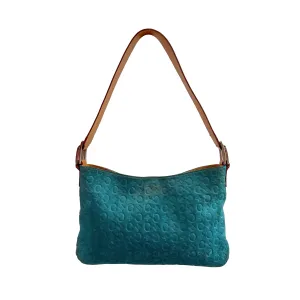 Celine Teal Logo Shoulder Bag
