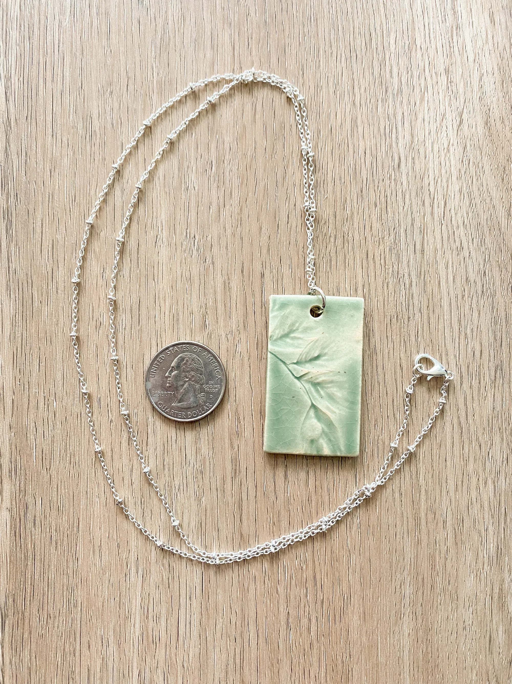 Ceramic Pendant Necklace - Sea Oats