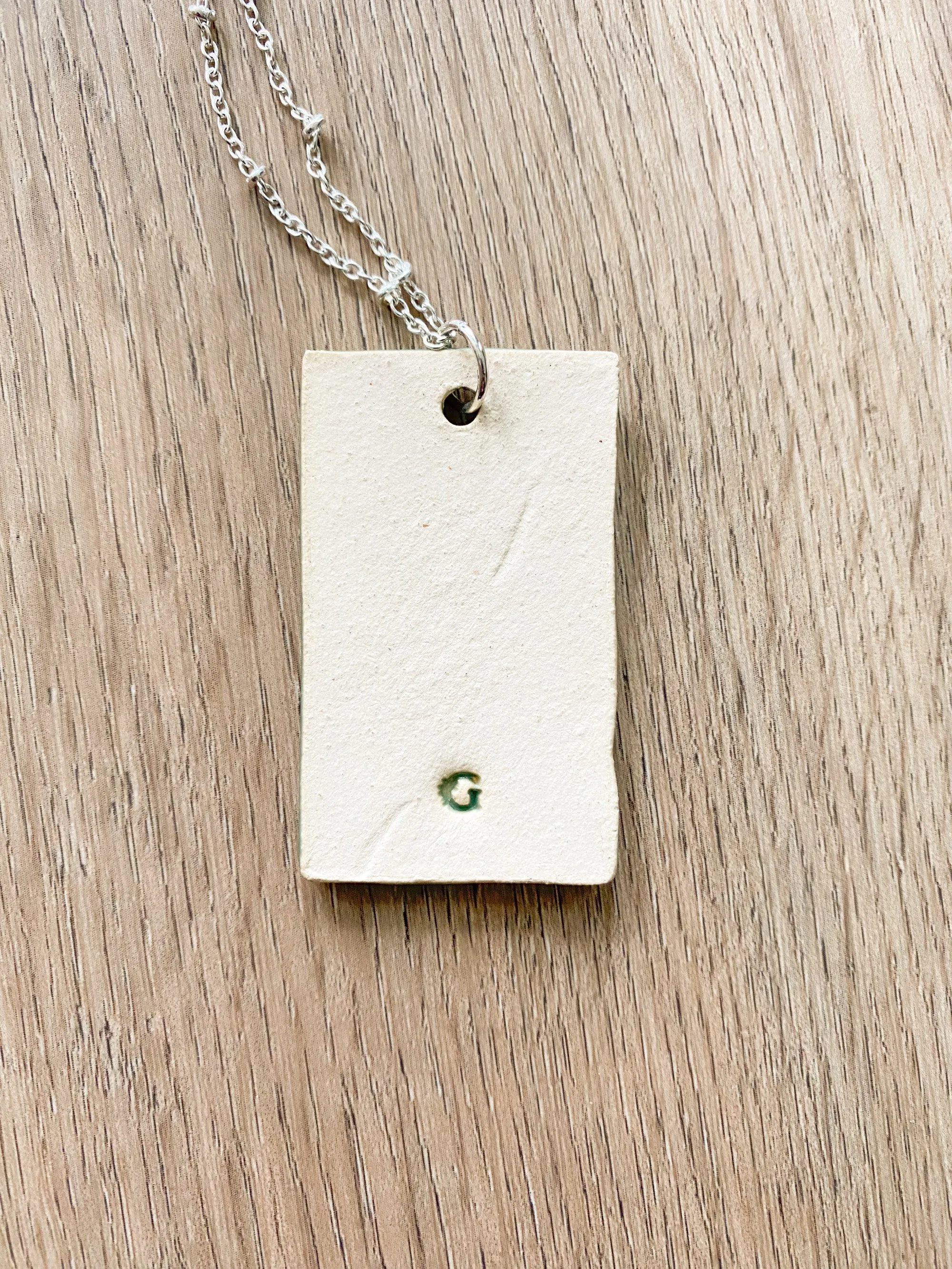 Ceramic Pendant Necklace - Sea Oats