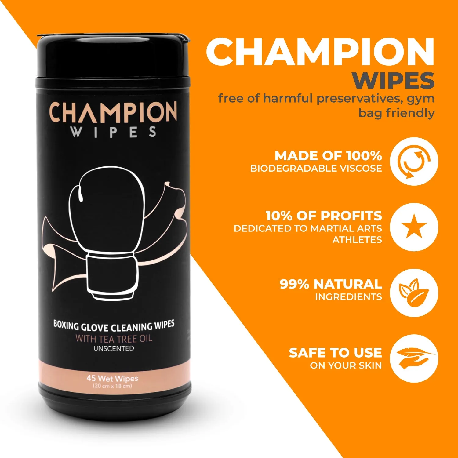 CHAMPION WIPES – BOXING GLOVE CLEANING WIPES