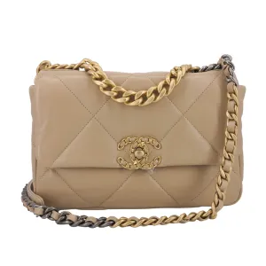 CHANEL 19 Small Flap Bag in 21S Dark Beige Lambskin