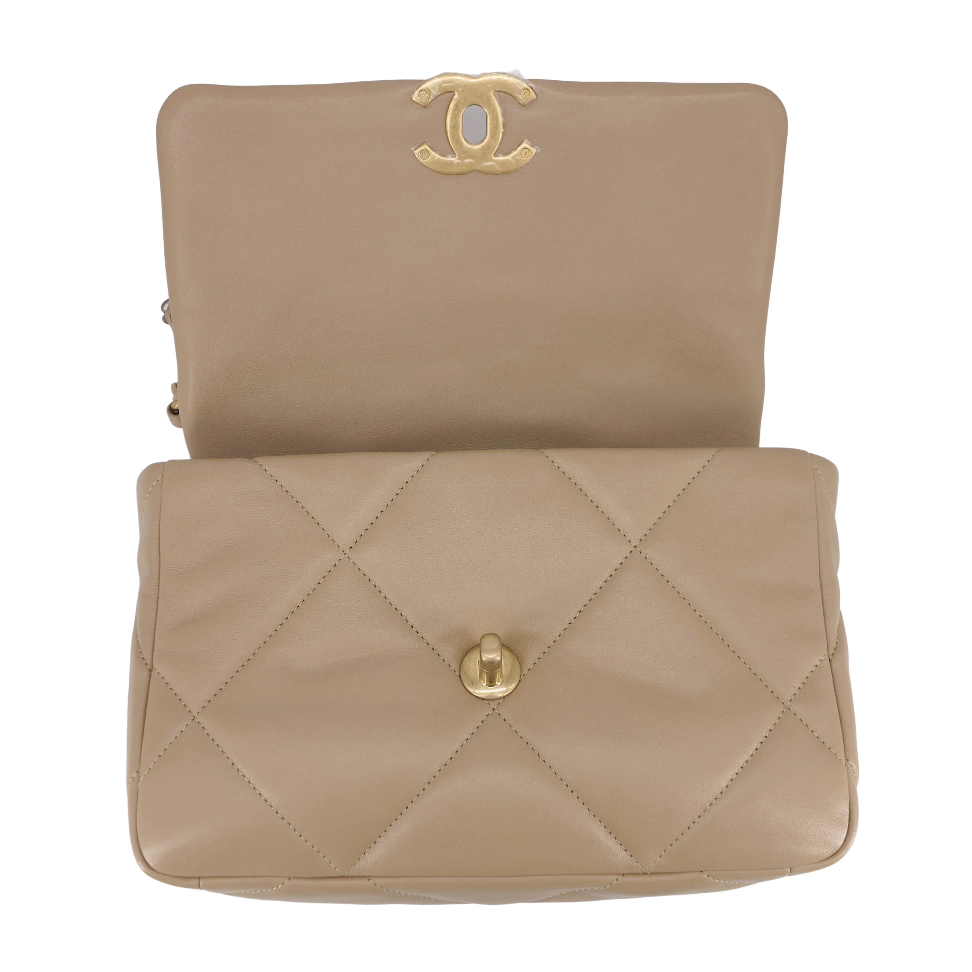 CHANEL 19 Small Flap Bag in 21S Dark Beige Lambskin