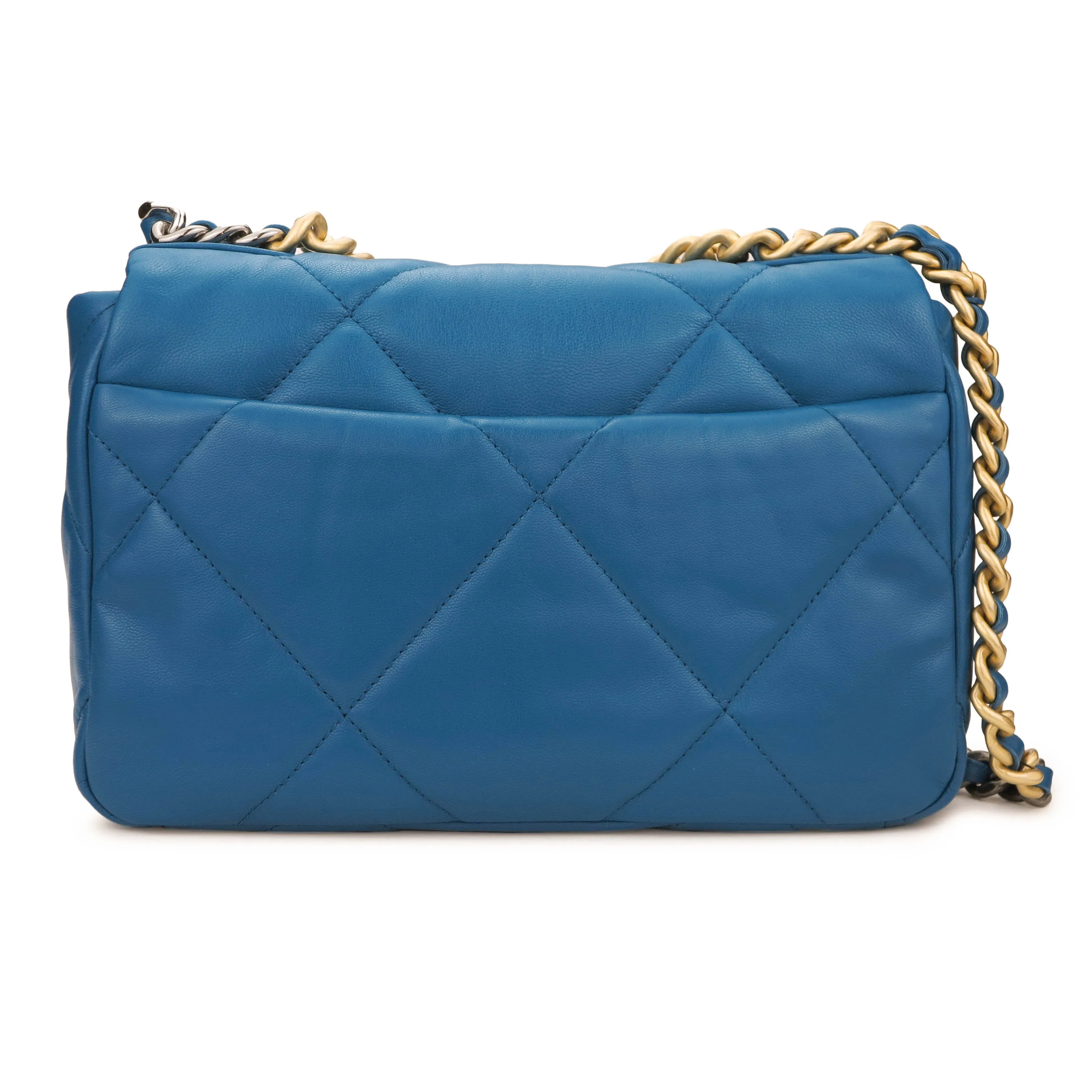 CHANEL 19 Small Flap Bag in Teal Blue Lambskin