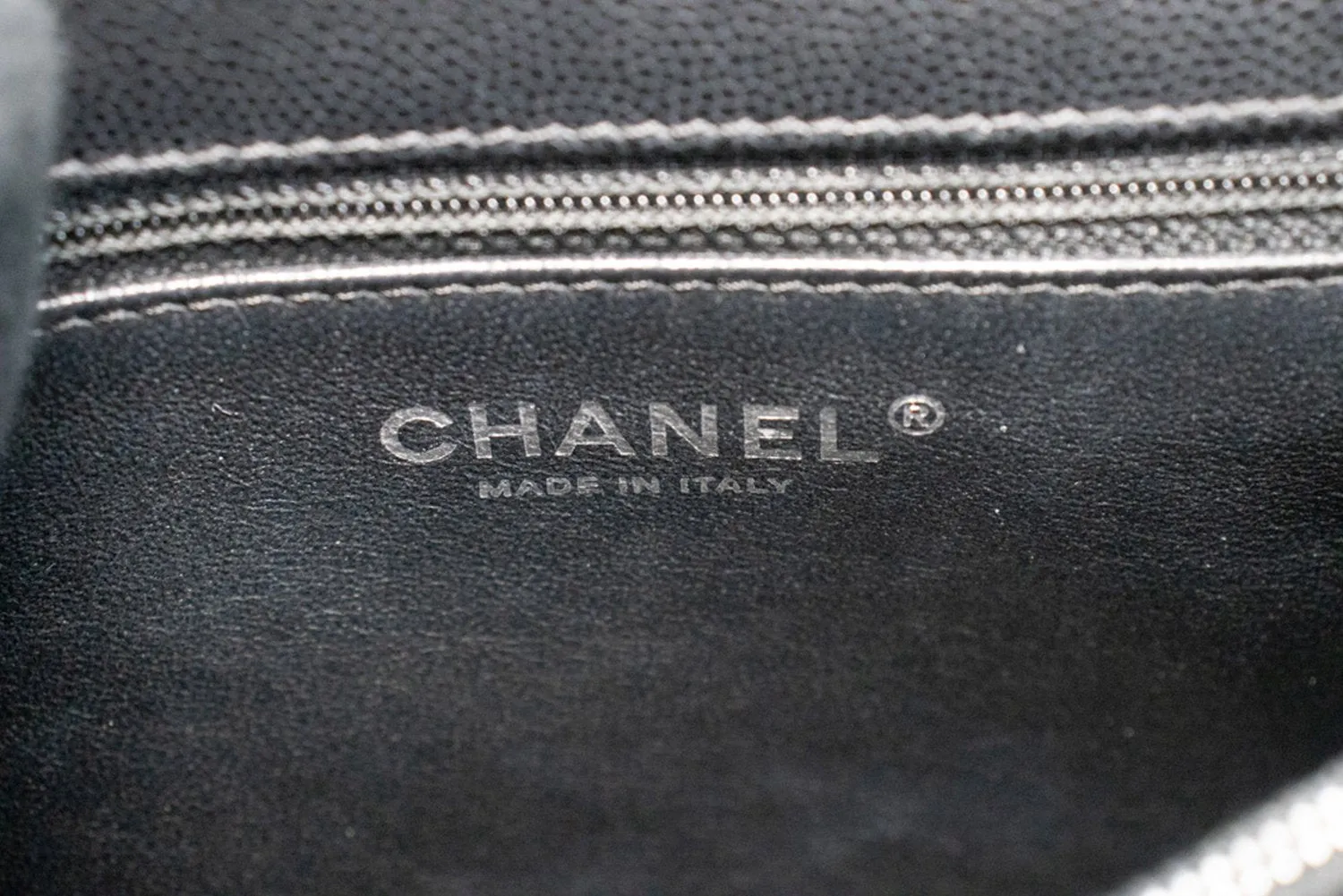 CHANEL 2 Way Top Handle Handbag Shoulder Bag Black Caviar Leather L52