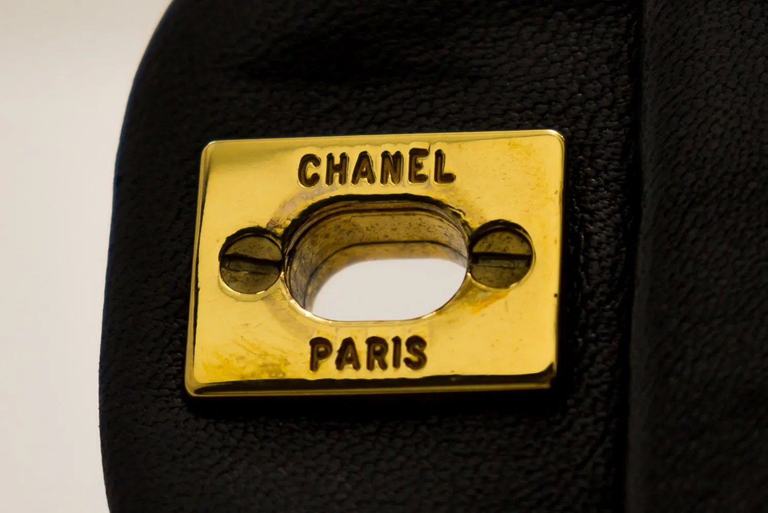 CHANEL 2.55 Double Flap Small Chain Shoulder Bag Black Lambskin h21