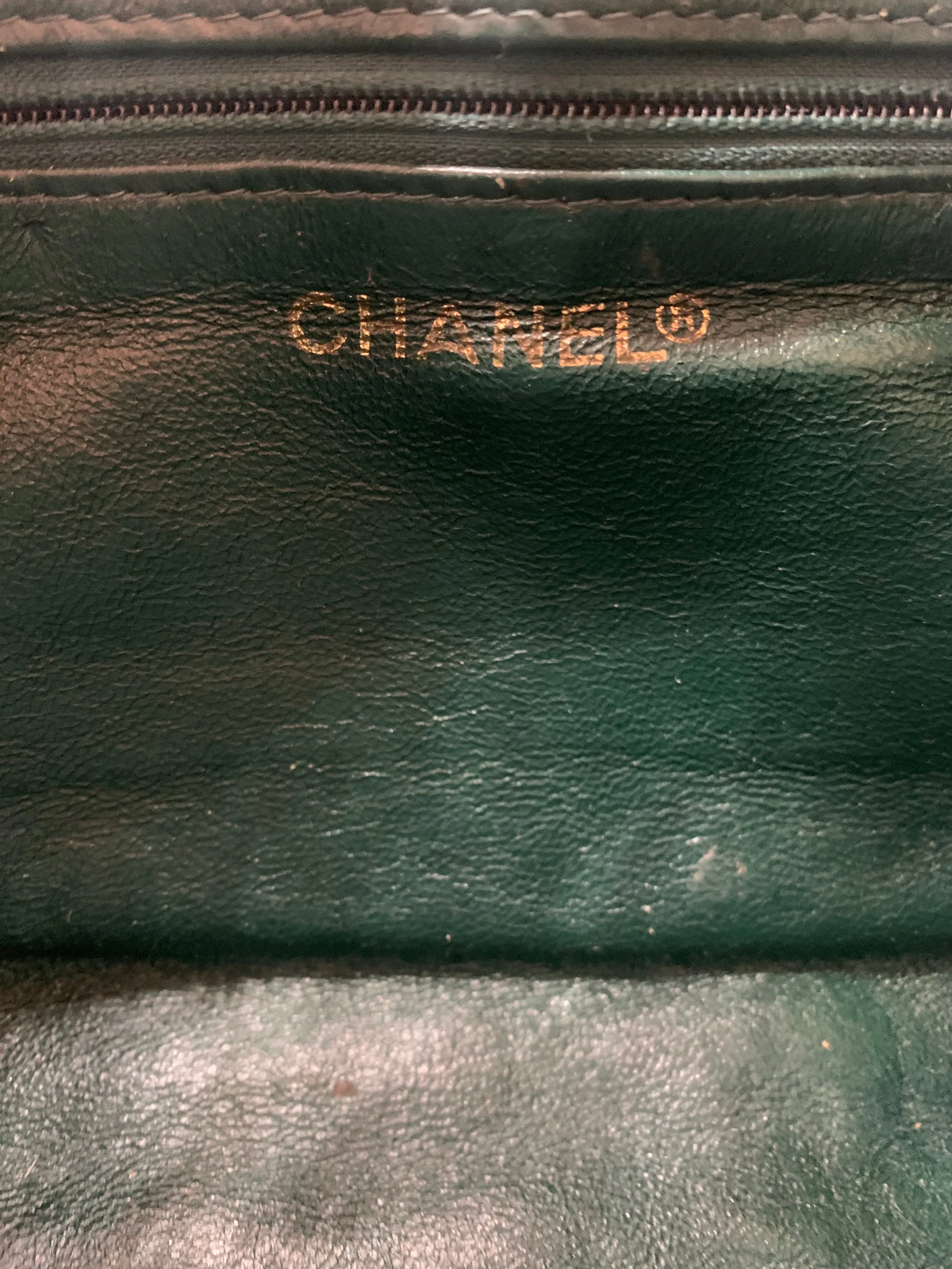 CHANEL Authenticated 80s Green Crocodile Camera Shoulder Bag
