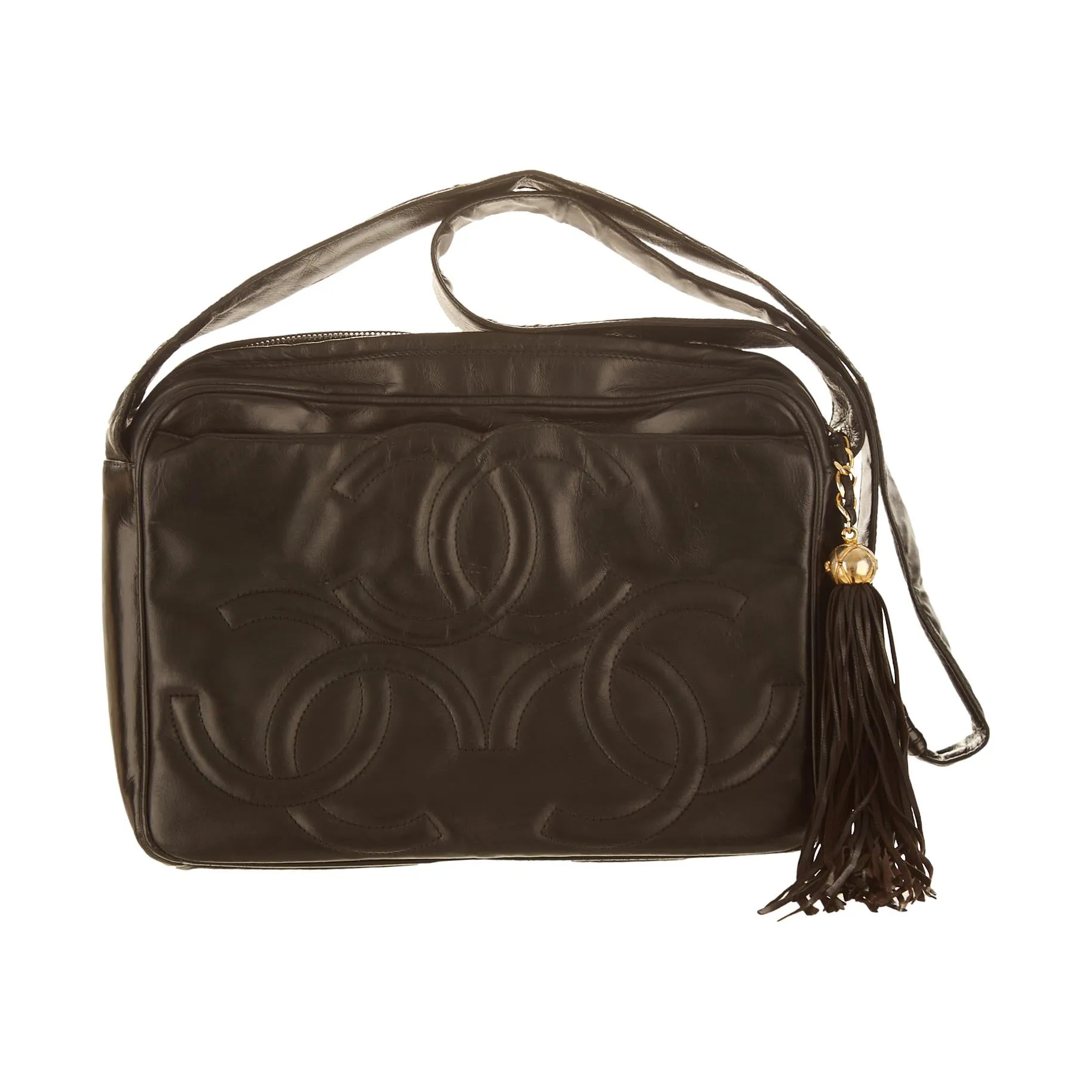 Chanel Black Triple Logo Shoulder Bag