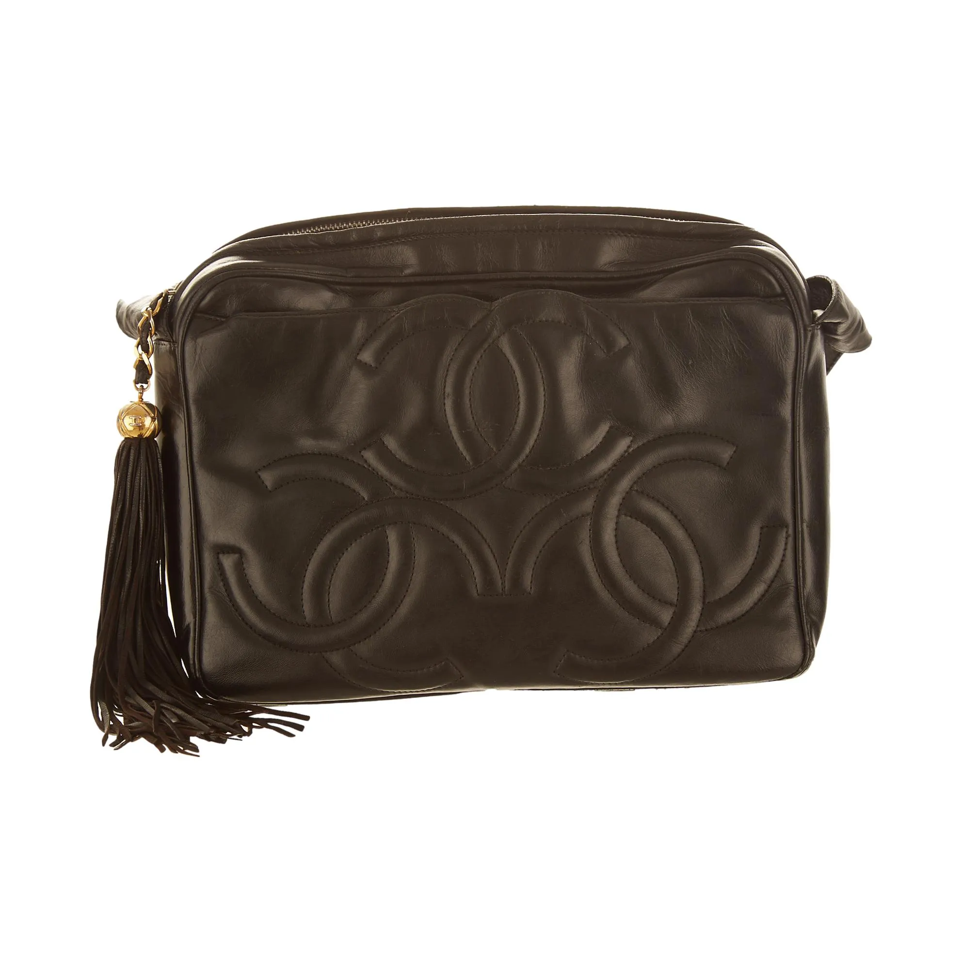 Chanel Black Triple Logo Shoulder Bag