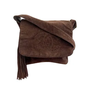 Chanel Brown Suede Shoulder Bag