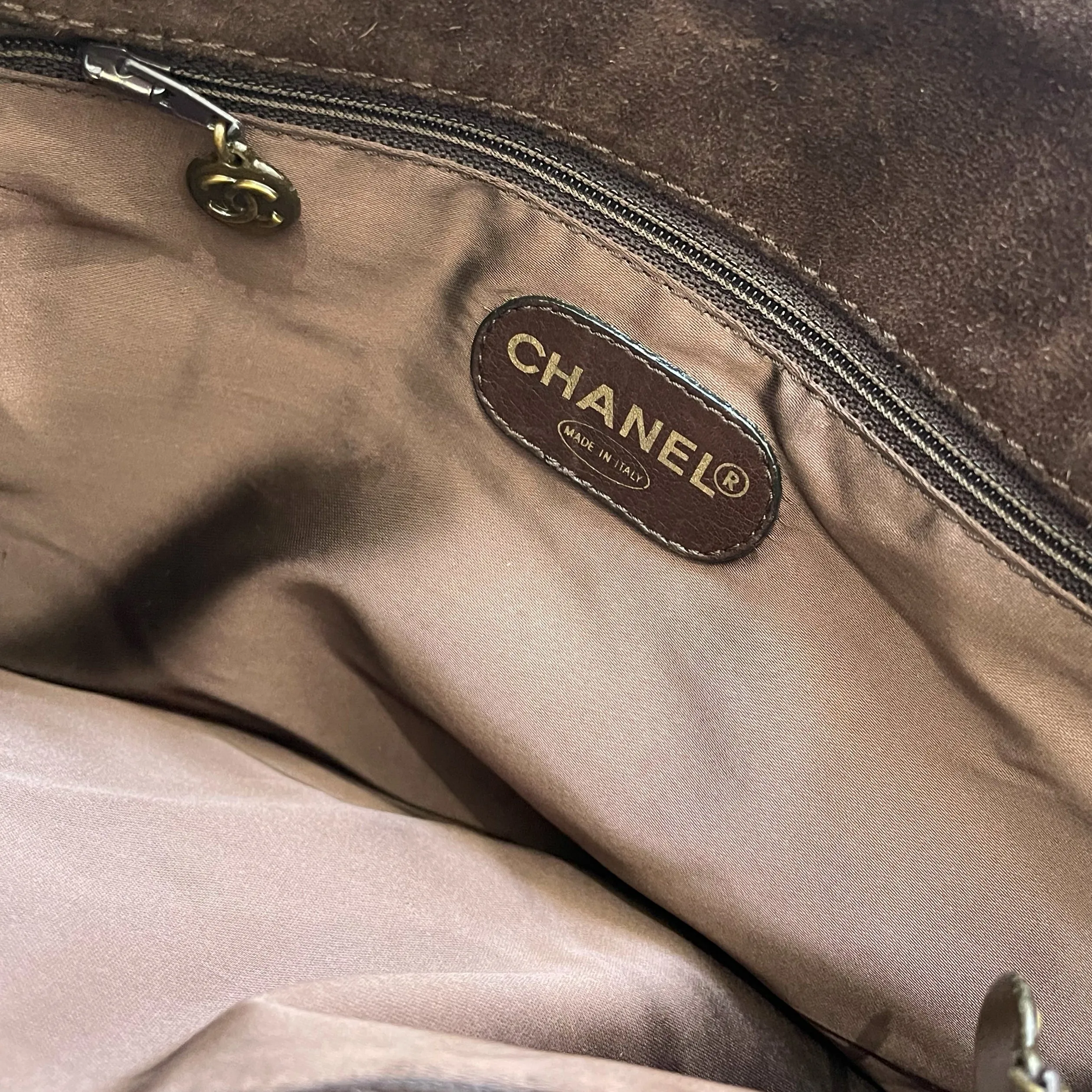 Chanel Brown Suede Shoulder Bag