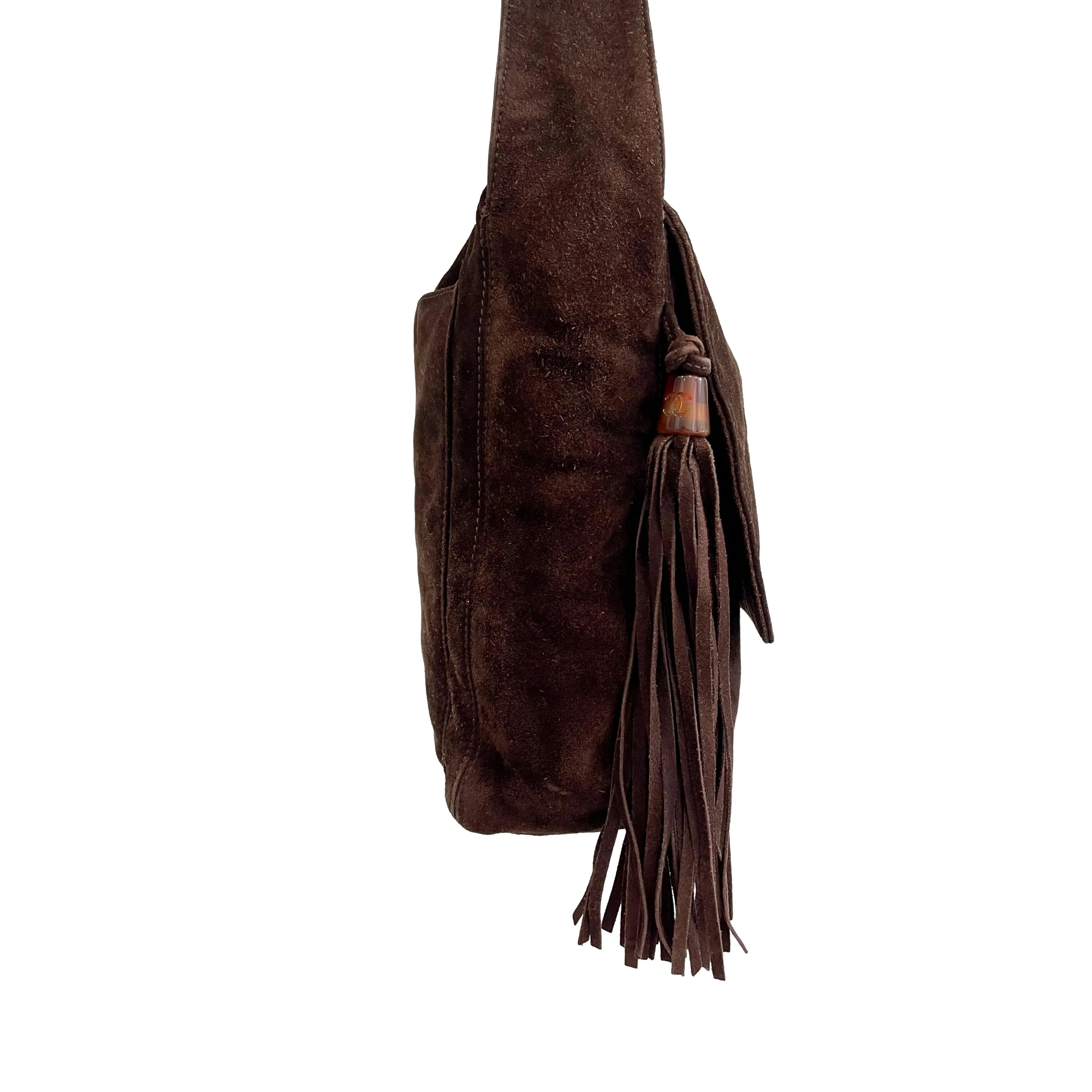 Chanel Brown Suede Shoulder Bag