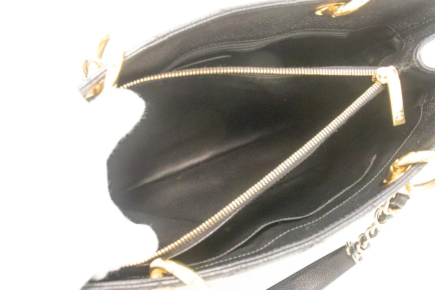 CHANEL Caviar GST 13" Grand Shopping Tote Chain Shoulder Bag Black m14