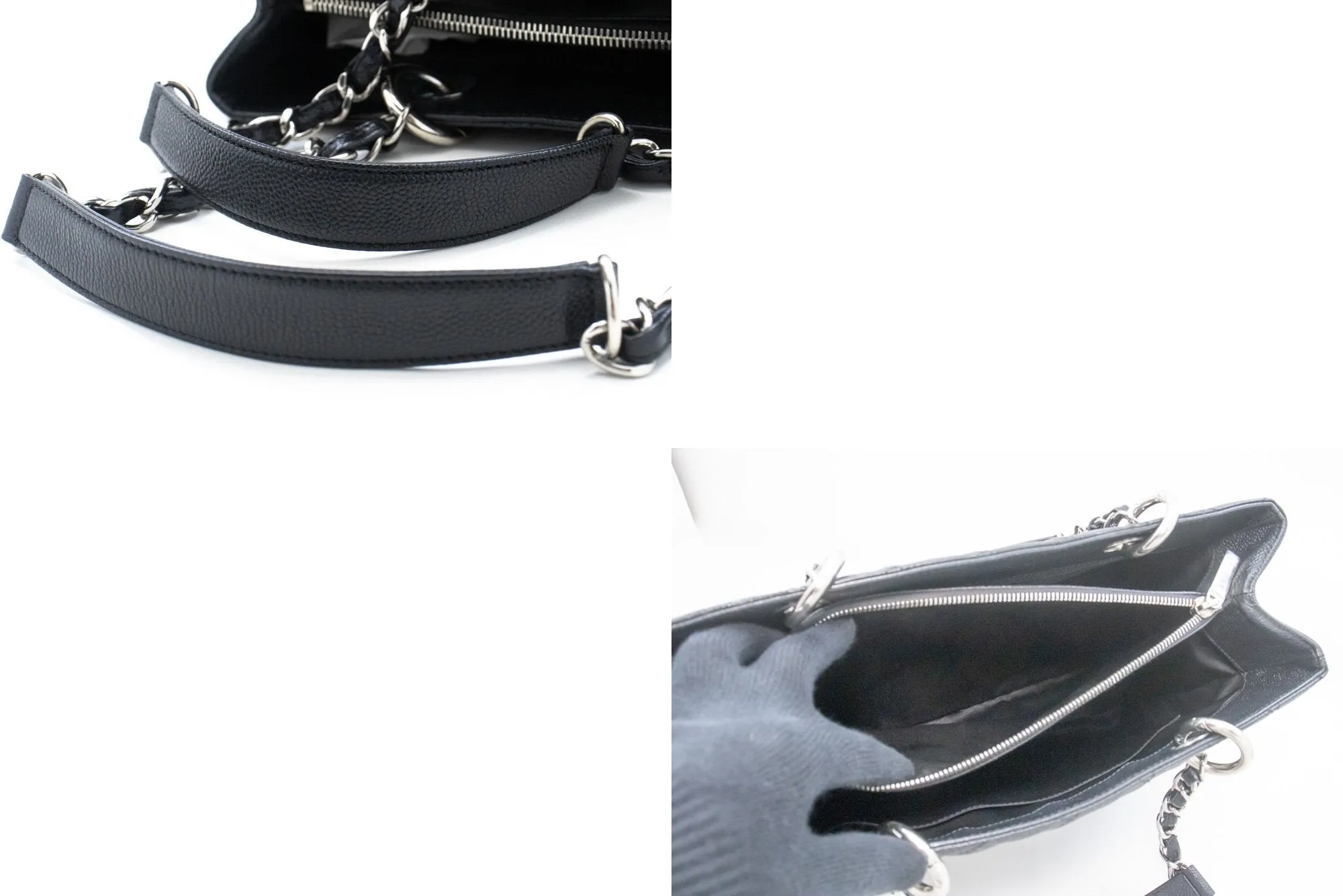 CHANEL Caviar GST 13" Grand Shopping Tote Chain Shoulder Bag Black n78
