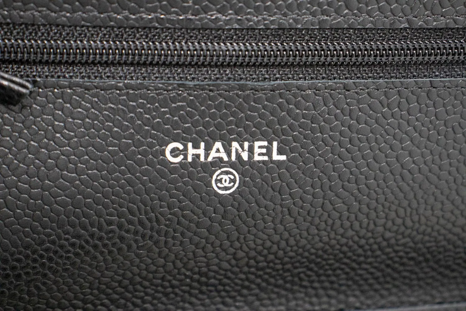 CHANEL Caviar Wallet On Chain WOC Black Shoulder Bag Crossbody SV n87