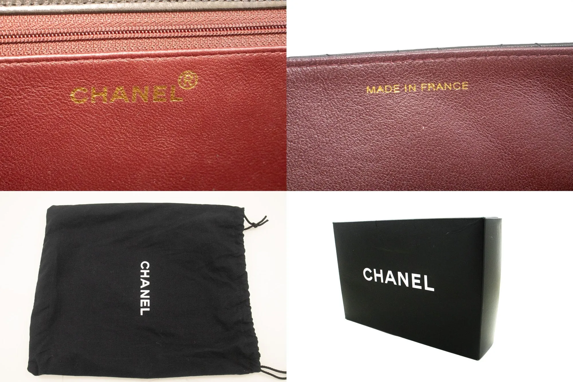 CHANEL Chain Shoulder Bag Clutch Black Quilted Flap Lambskin Purse n50