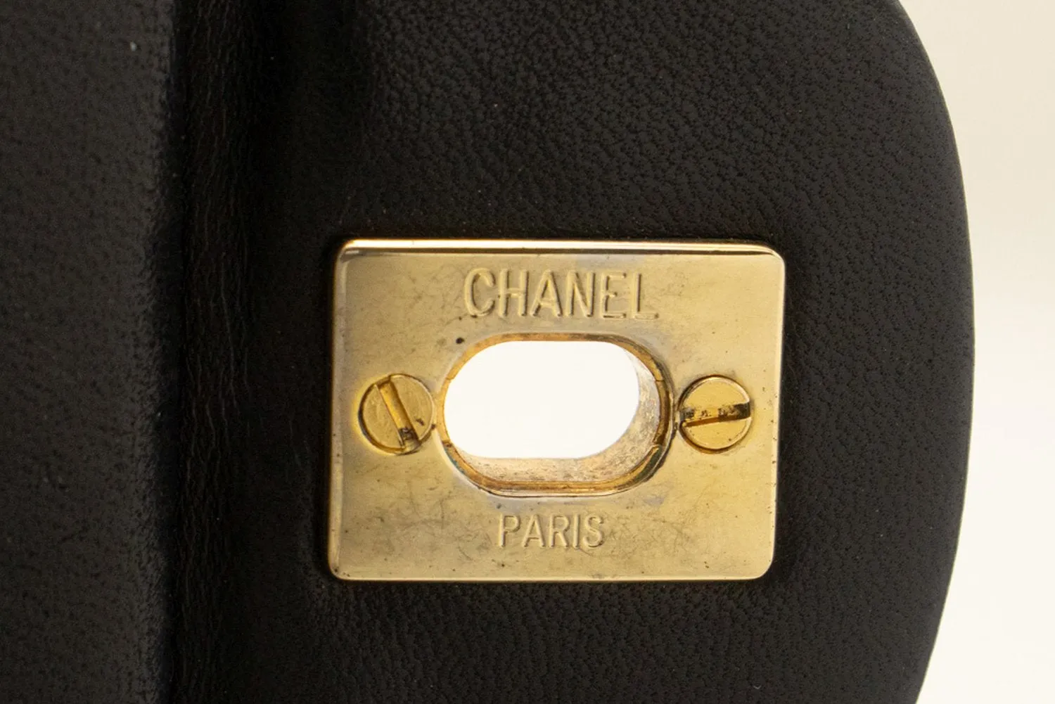 CHANEL Classic Double Flap 10" Chain Shoulder Bag Black Lambskin m50