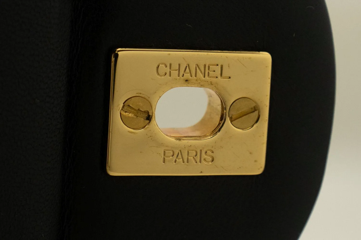 CHANEL Classic Double Flap 10" Chain Shoulder Bag Black Lambskin m75