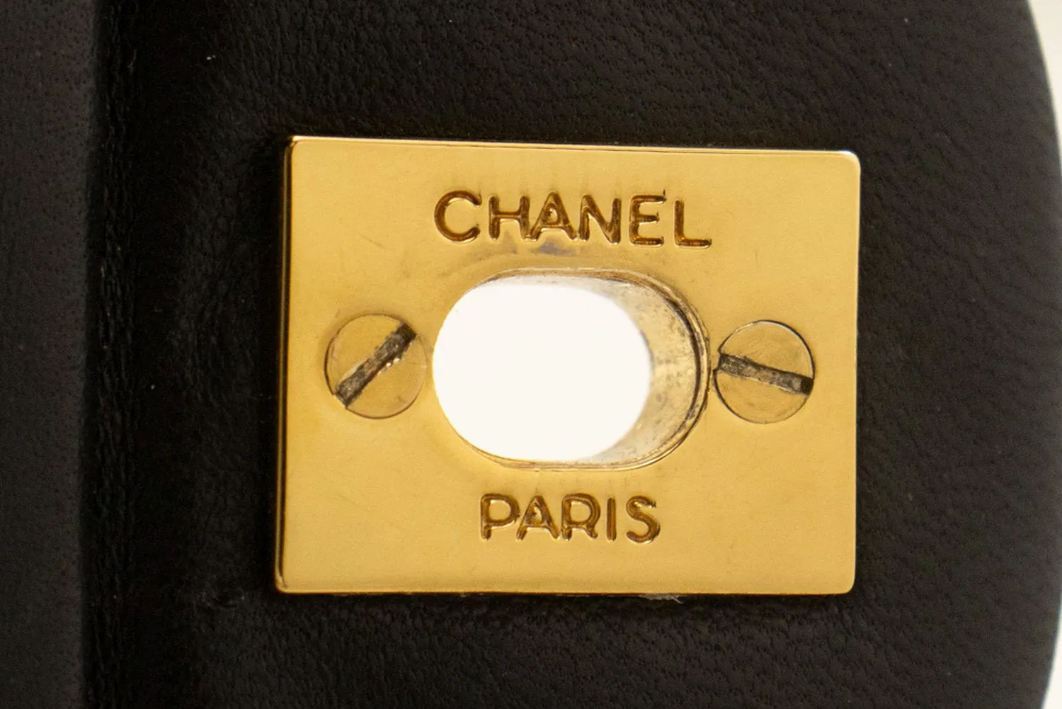CHANEL Classic Double Flap 10" Chain Shoulder Bag Black Lambskin m77