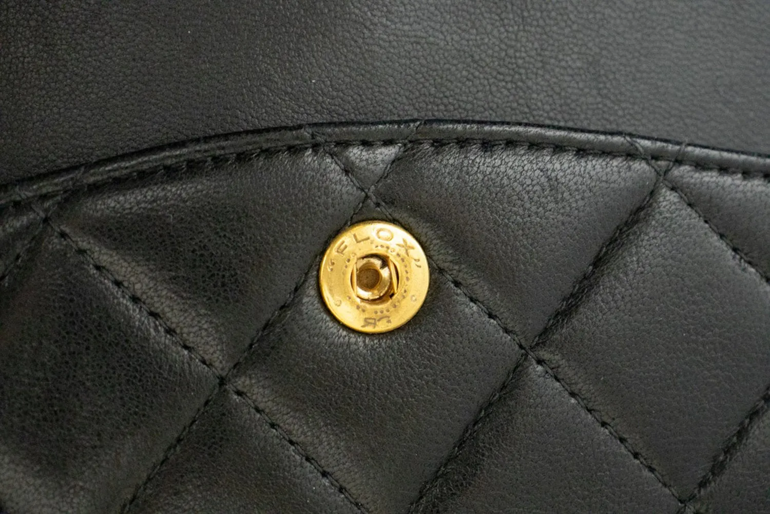 CHANEL Classic Double Flap 10" Chain Shoulder Bag Black Lambskin m90