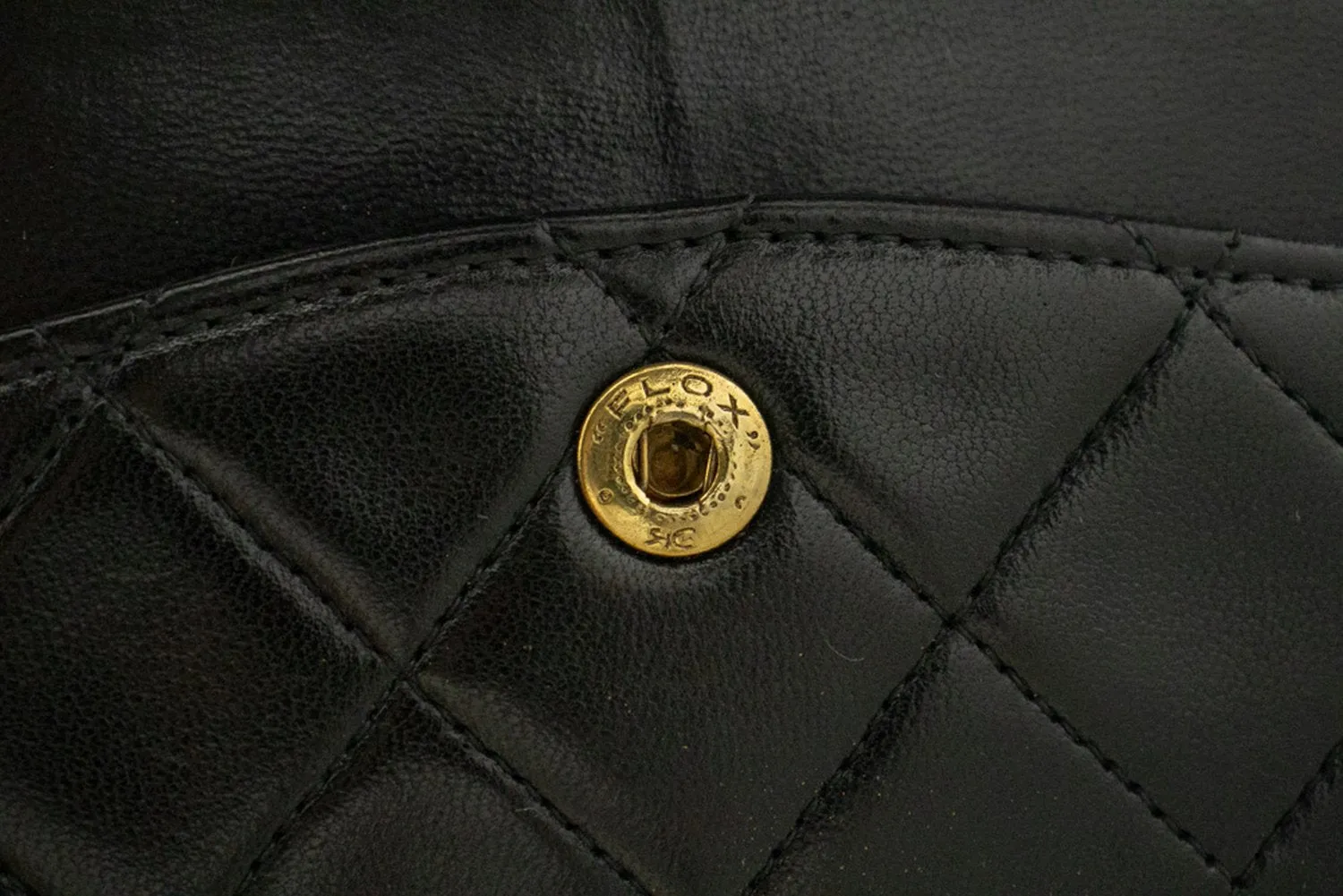 CHANEL Classic Double Flap 10" Chain Shoulder Bag Black Lambskin m94