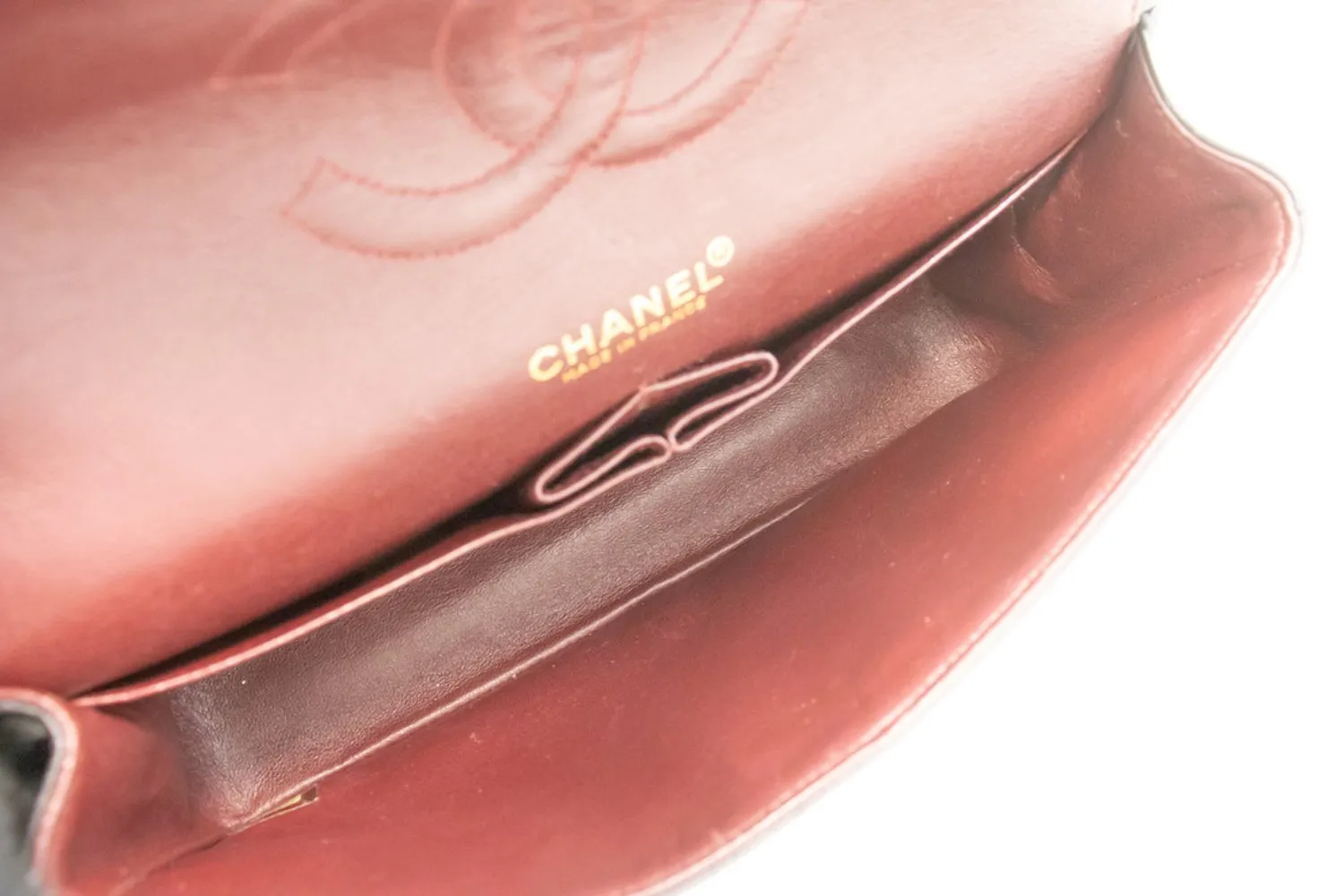 CHANEL Classic Double Flap 10" Chain Shoulder Bag Black Lambskin m97