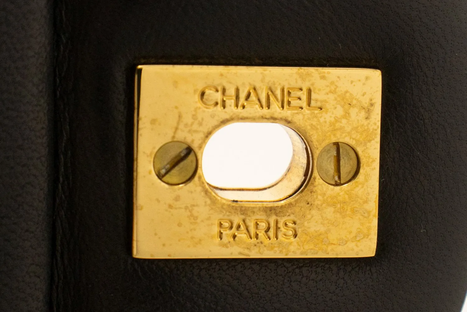 CHANEL Classic Double Flap 10" Chain Shoulder Bag Black Lambskin n44