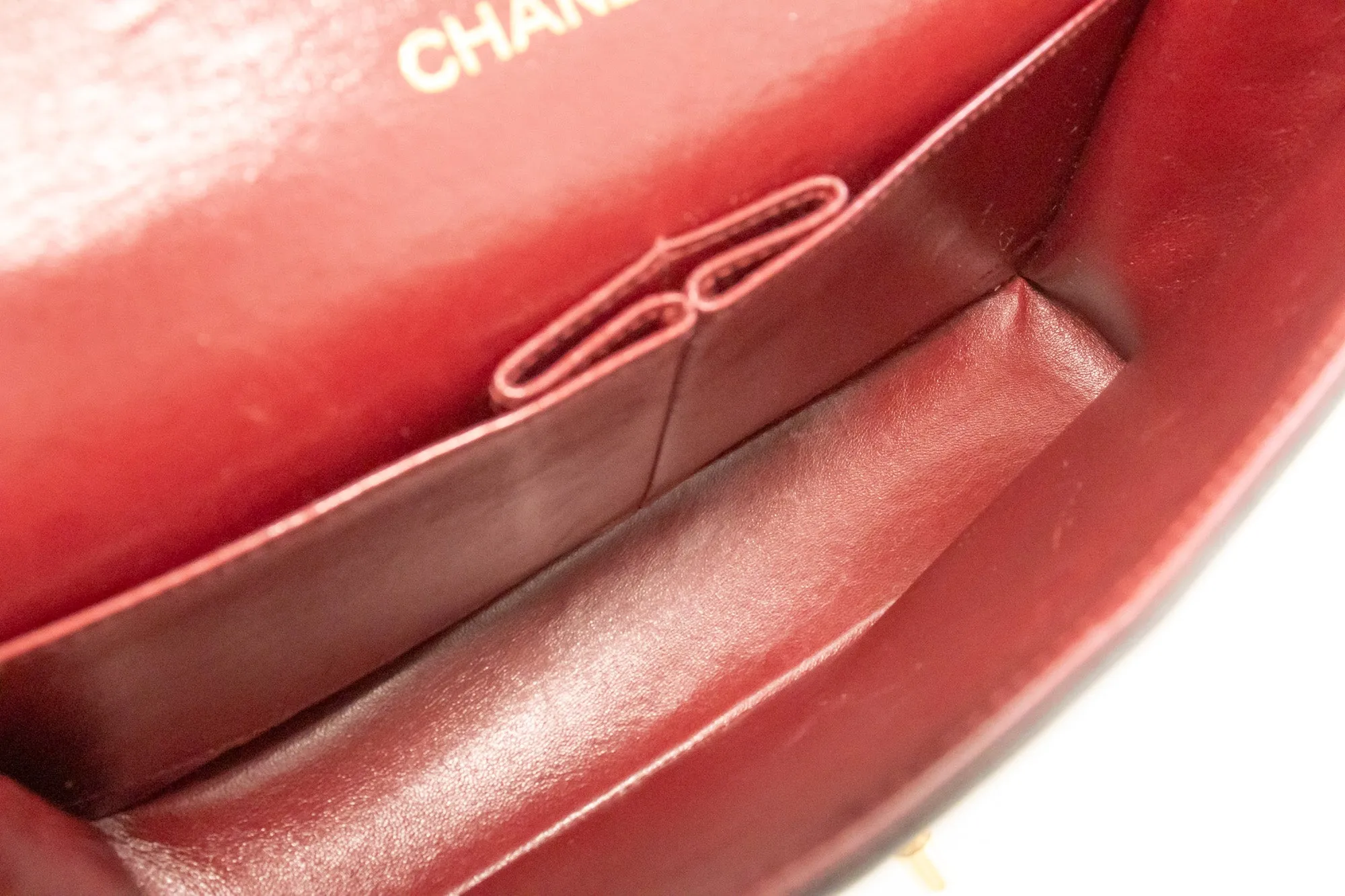 CHANEL Classic Double Flap 10" Chain Shoulder Bag Black Lambskin n44