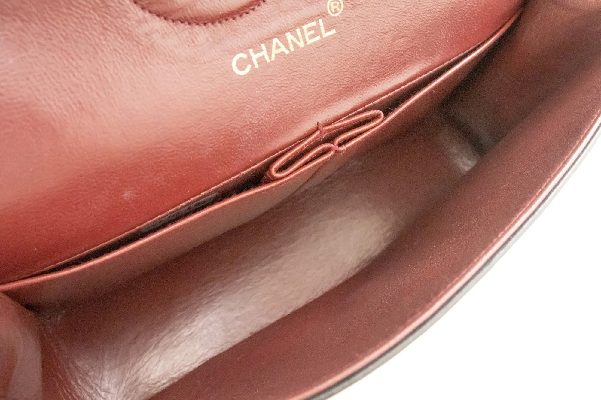 CHANEL Classic Double Flap 10" Chain Shoulder Bag Black Lambskin n97