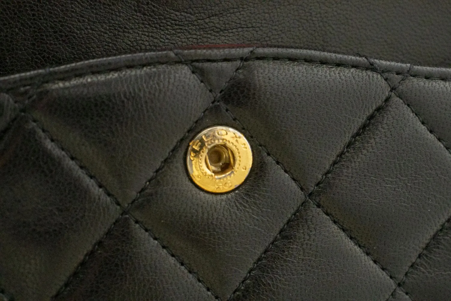 CHANEL Classic Double Flap 10" Chain Shoulder Bag Black Lambskin n99