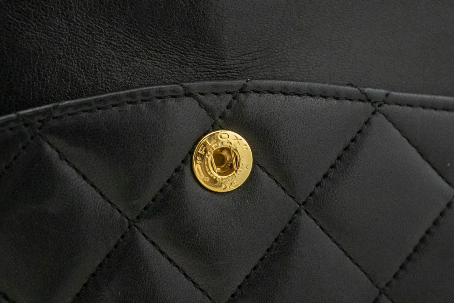 CHANEL Classic Double Flap 10" Chain Shoulder Bag Black Lambskin p09