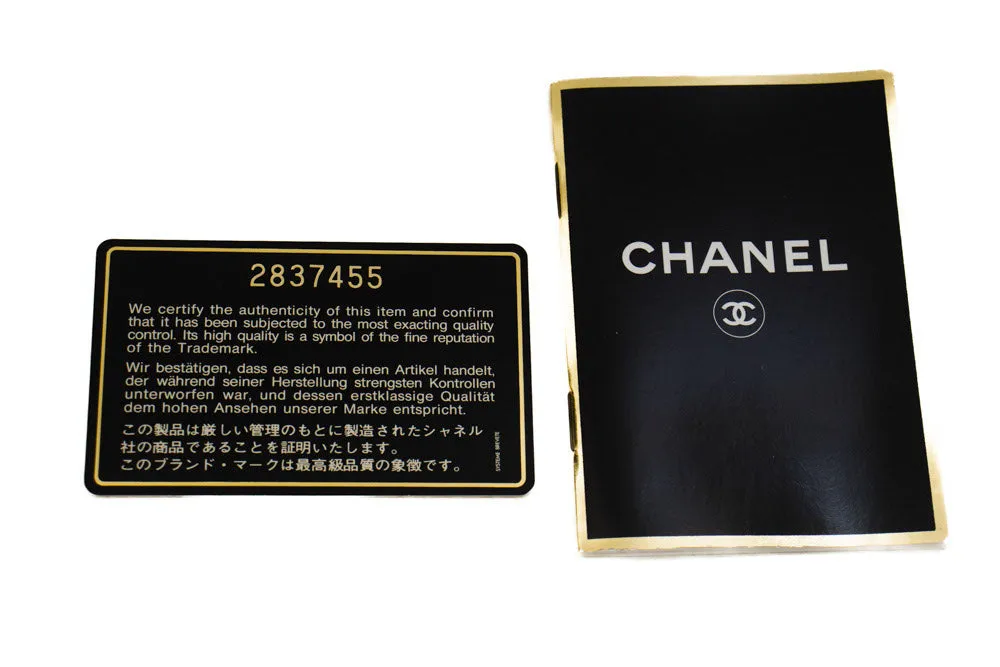 CHANEL Classic Double Flap 10" Chain Shoulder Bag Black Lambskin p49