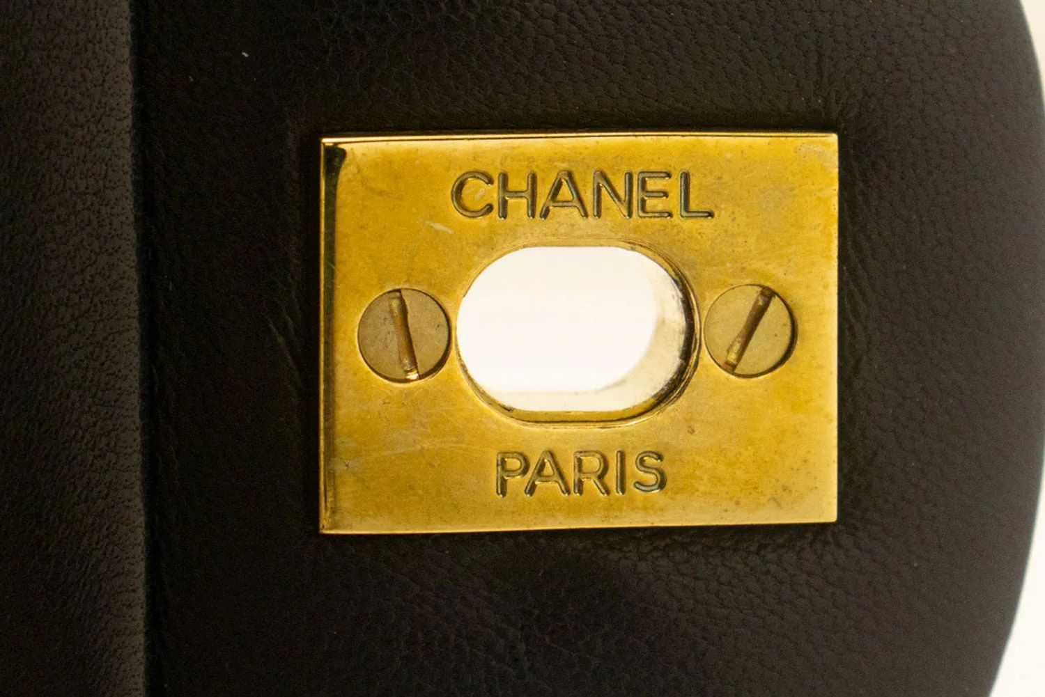 CHANEL Classic Double Flap 10" Chain Shoulder Bag Black Lambskin p49