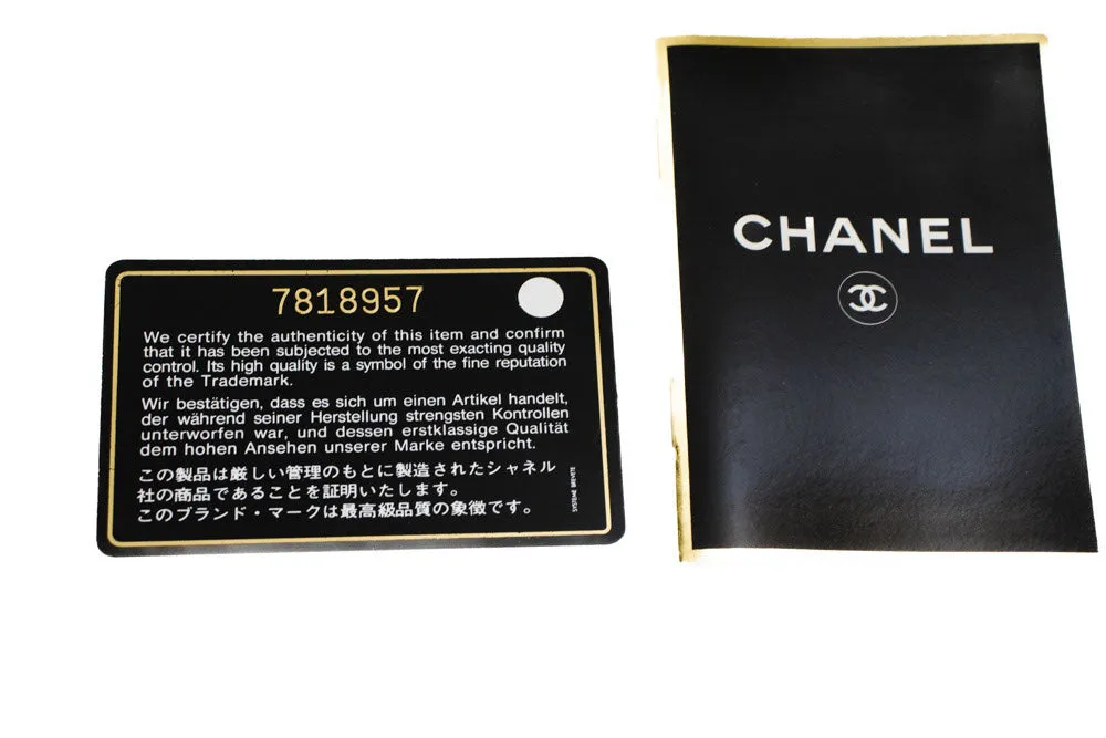 CHANEL Classic Double Flap 10" Chain Shoulder Bag Black Lambskin p50