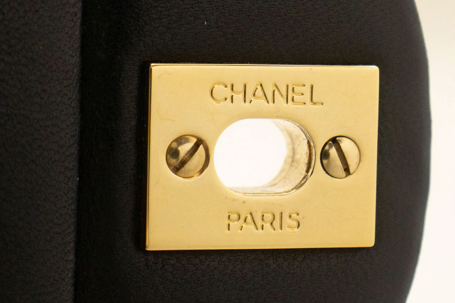 CHANEL Classic Double Flap 10" Chain Shoulder Bag Black Lambskin p50