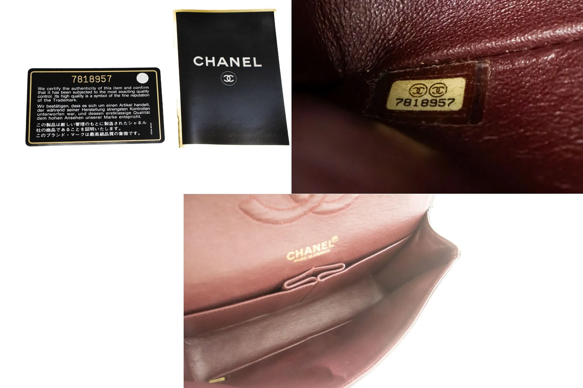 CHANEL Classic Double Flap 10" Chain Shoulder Bag Black Lambskin p50