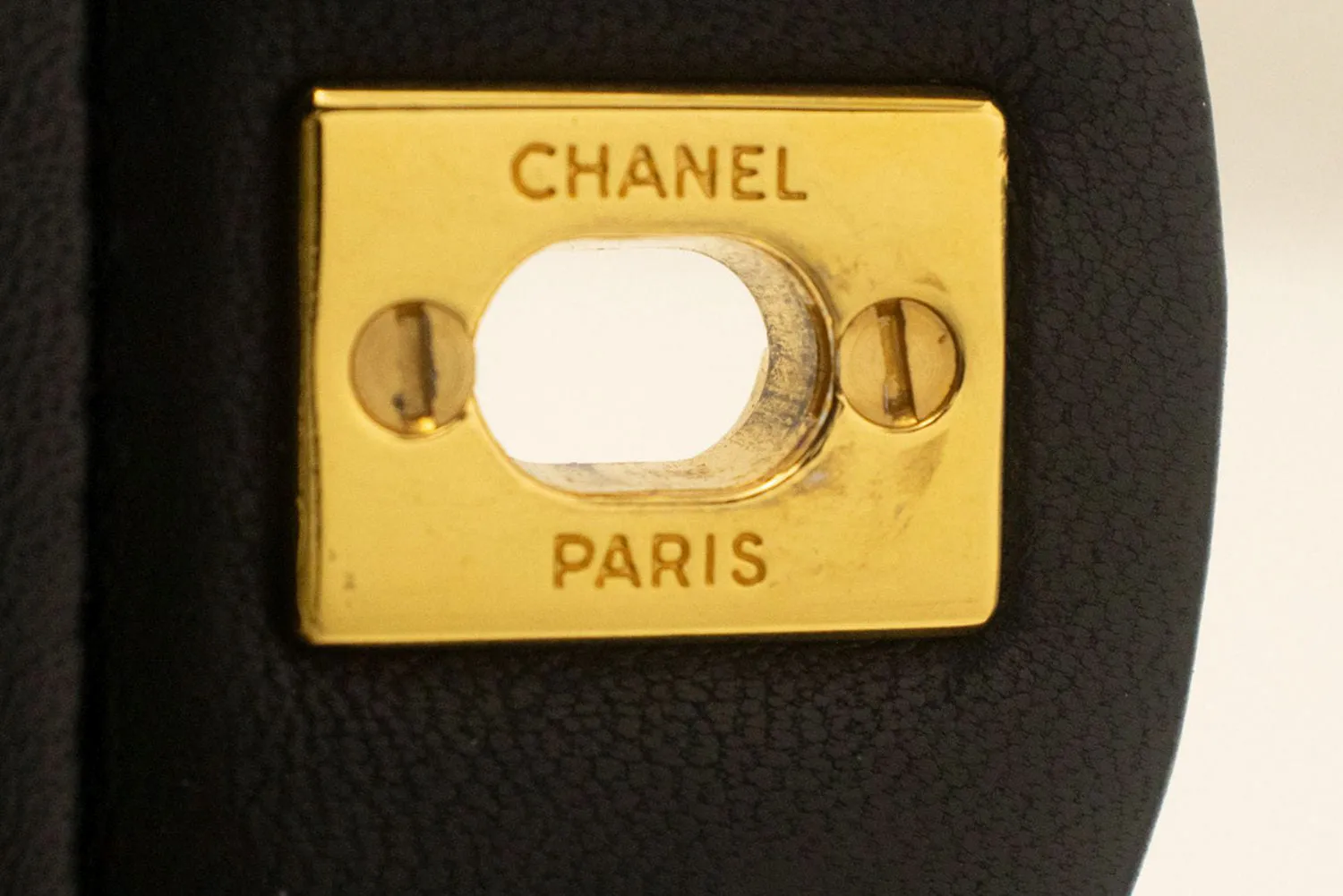 CHANEL Classic Double Flap 9" Chain Shoulder Bag Black Lambskin j19